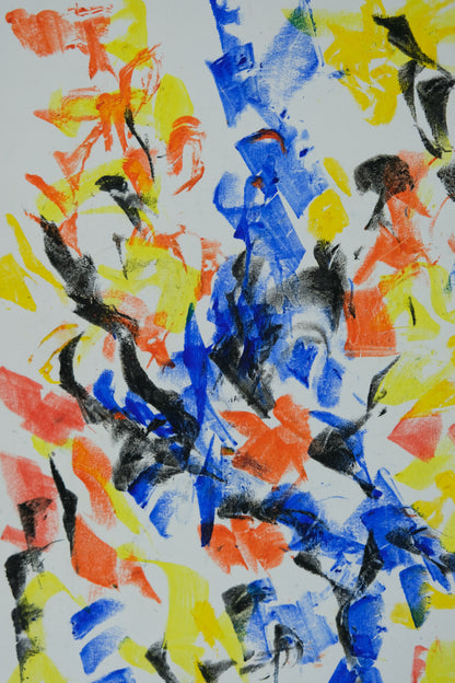 Françoise GALLE - Le coureur abstrait - Pastel signé