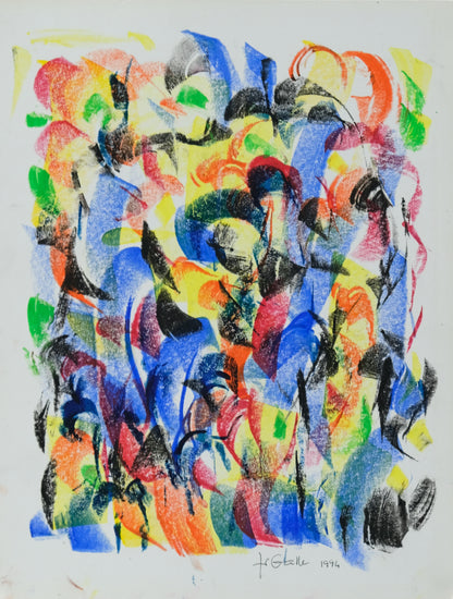 Françoise GALLE - Profil de femme d'abstrait  - Pastel signé