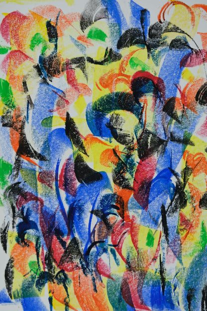 Françoise GALLE - Profil de femme d'abstrait  - Pastel signé