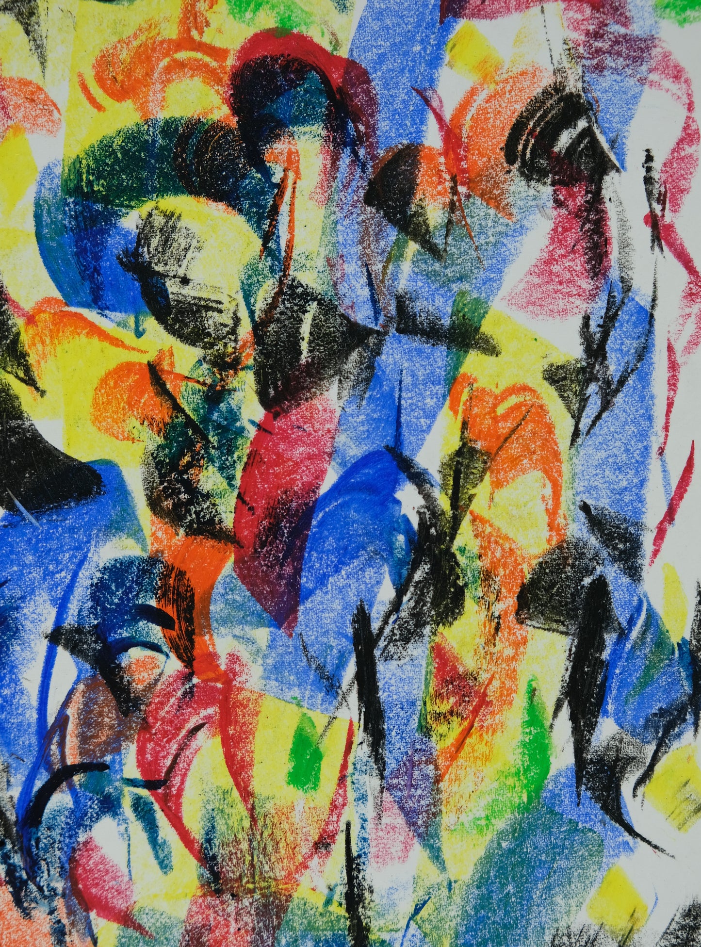 Françoise GALLE - Profil de femme d'abstrait  - Pastel signé