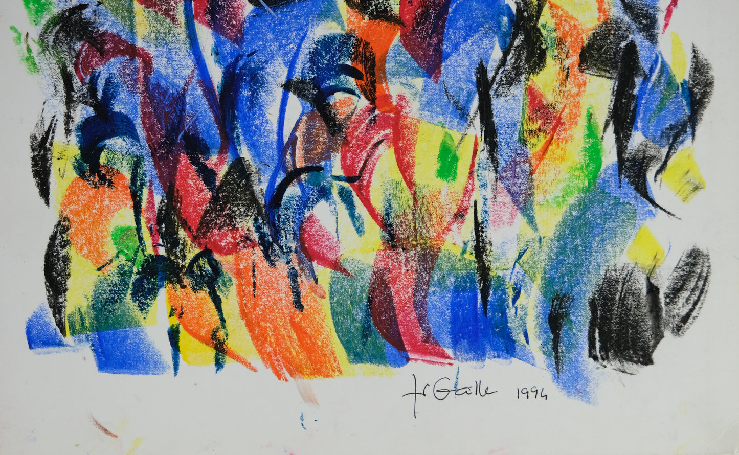 Françoise GALLE - Profil de femme d'abstrait  - Pastel signé