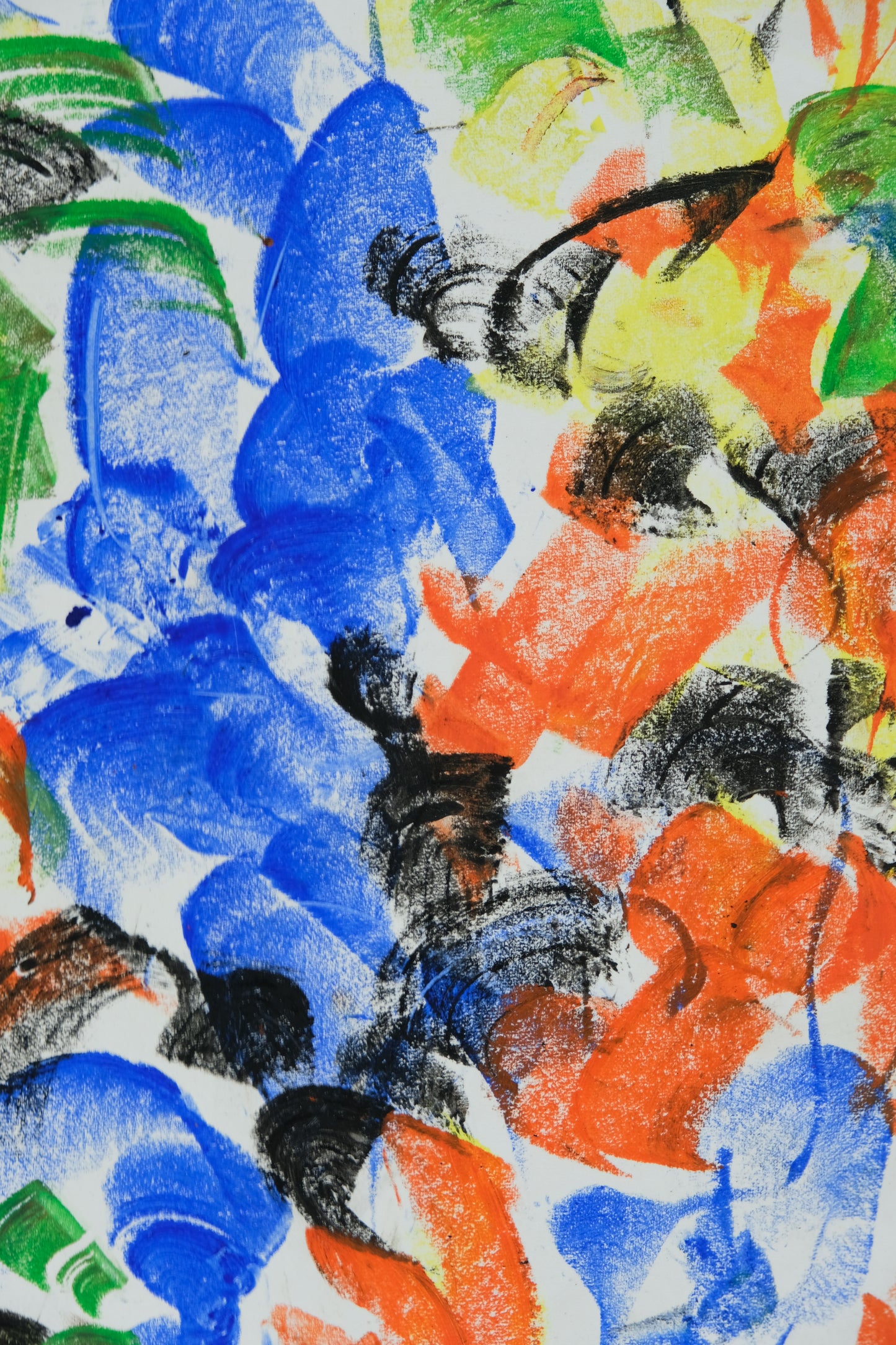 Françoise GALLE - Figure bleu marchand - Pastel signé