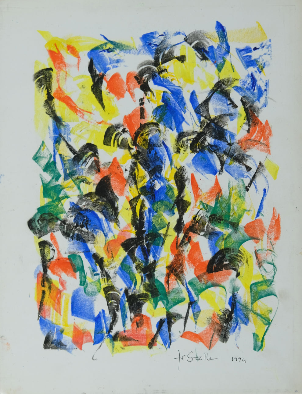 Françoise GALLE : Mosaïque abstraite - Pastel signé