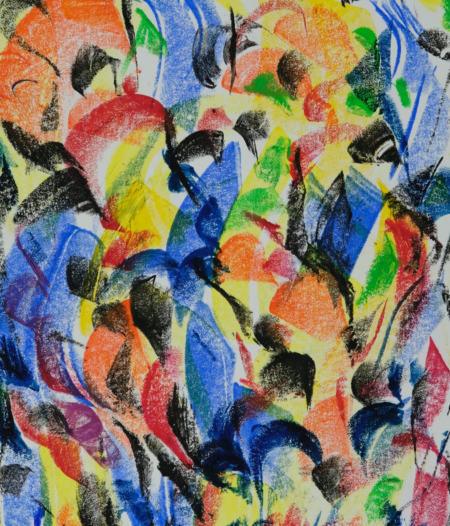 Françoise GALLE - Levé du soleil abstrait - Pastel signé