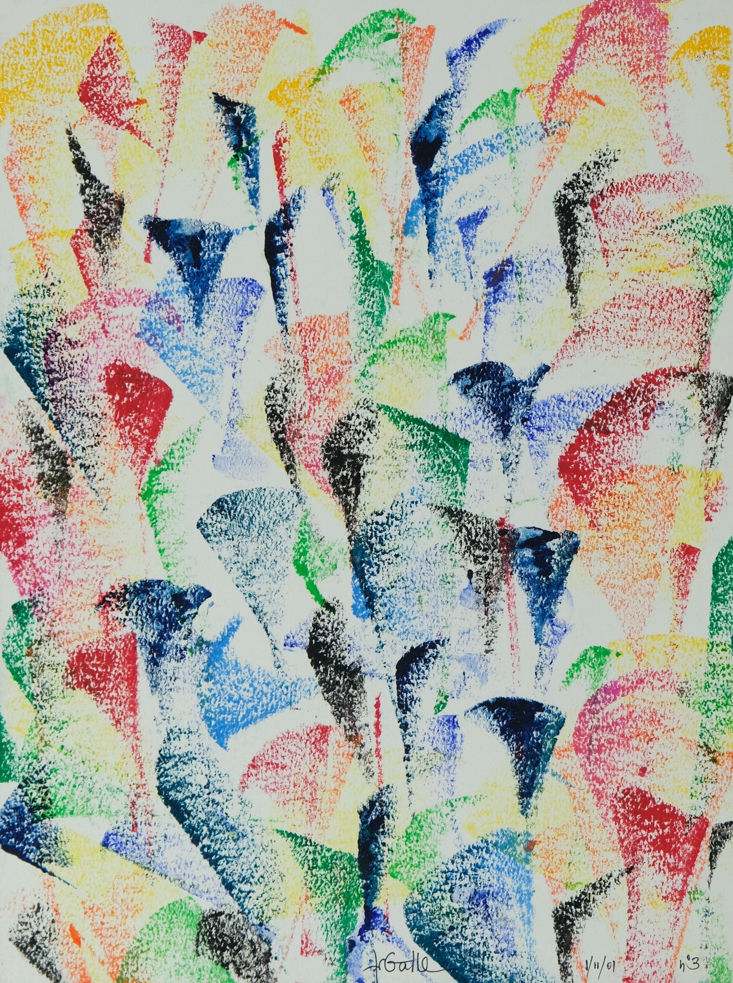 Françoise GALLE - Végétation fauve - Pastel signé