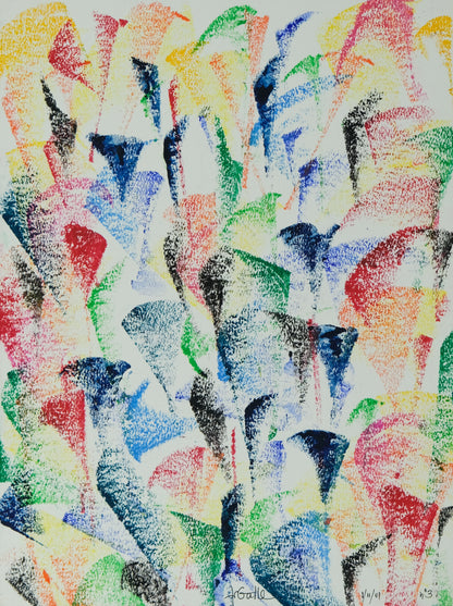 Françoise GALLE - Végétation fauve - Pastel signé