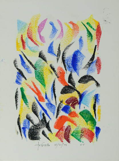 Françoise GALLE - L'envol suspendu - Pastel signé