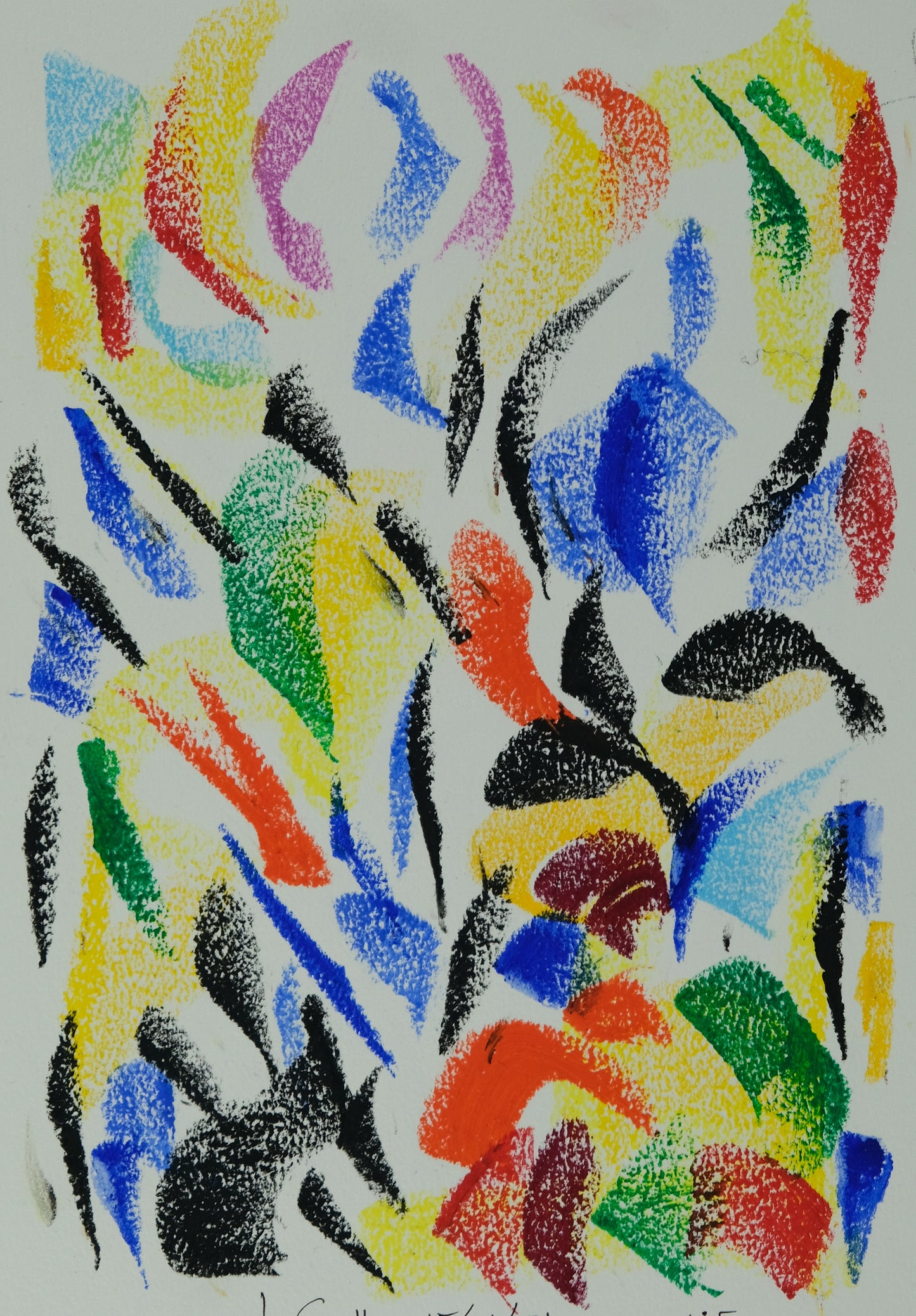 Françoise GALLE - L'envol suspendu - Pastel signé