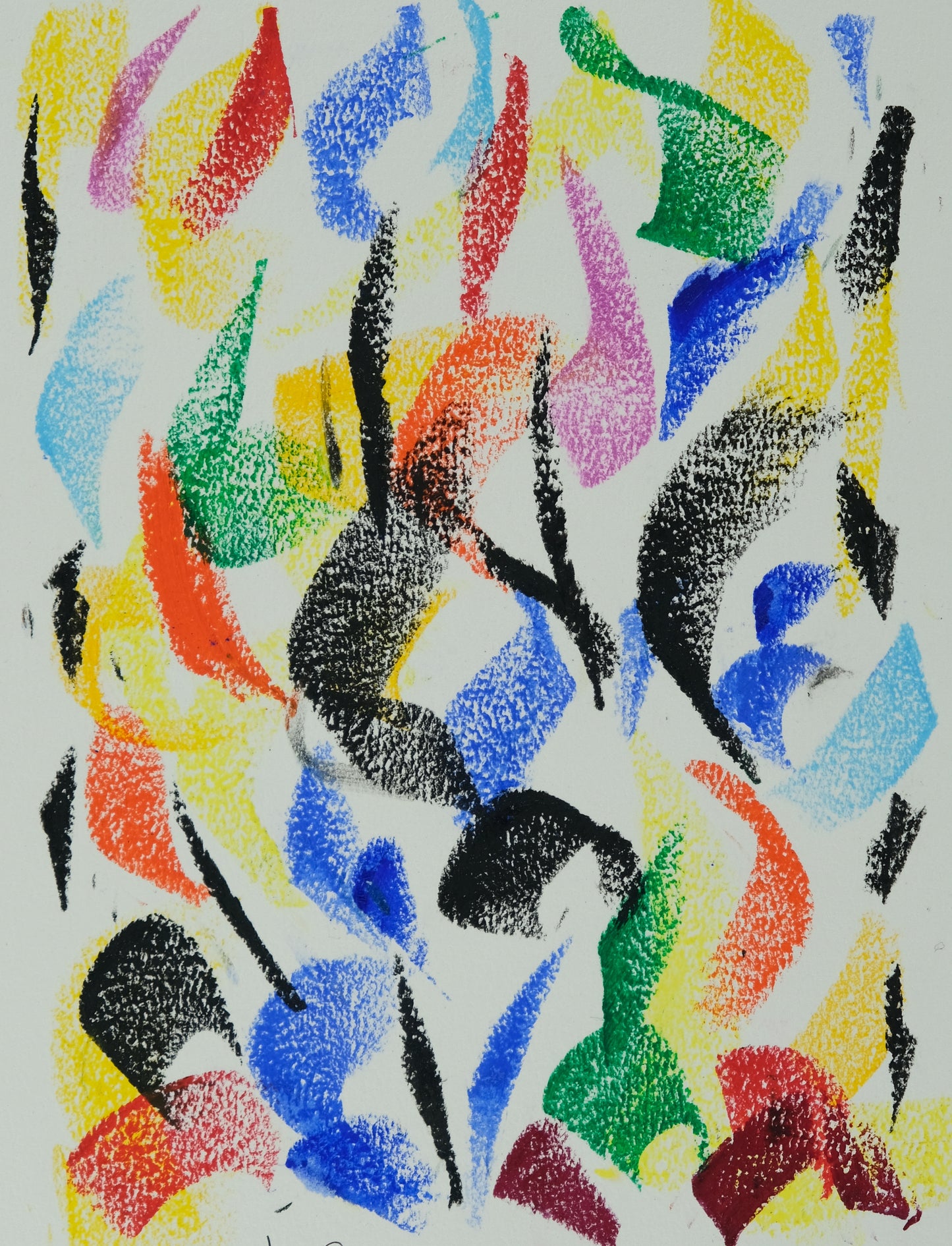 Françoise GALLE - Poisson abstrait - Pastel signé