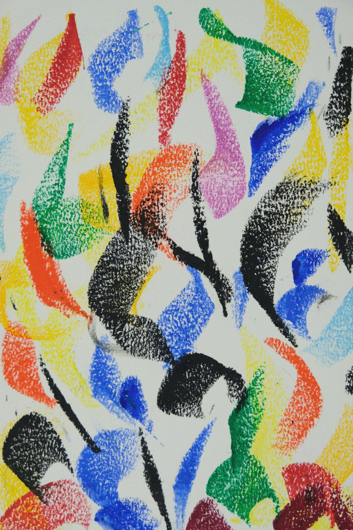 Françoise GALLE - Poisson abstrait - Pastel signé