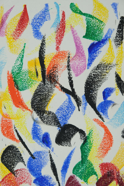 Françoise GALLE - Poisson abstrait - Pastel signé