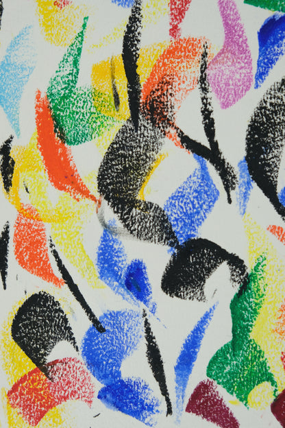 Françoise GALLE - Poisson abstrait - Pastel signé