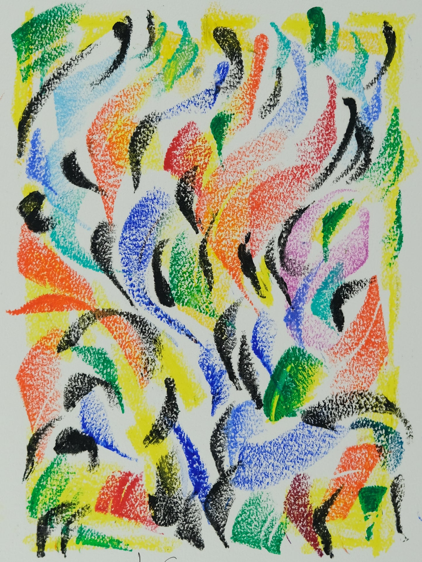 Françoise GALLE - Harmonie fuyante noire - Pastel signé