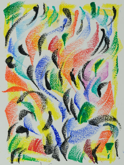 Françoise GALLE - Harmonie fuyante noire - Pastel signé