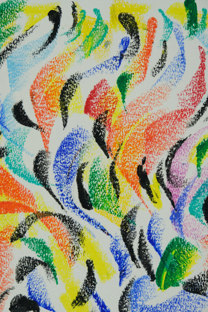 Françoise GALLE - Harmonie fuyante noire - Pastel signé