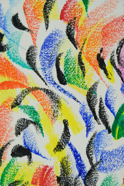 Françoise GALLE - Harmonie fuyante noire - Pastel signé