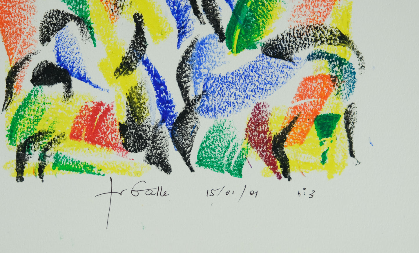 Françoise GALLE - Harmonie fuyante noire - Pastel signé