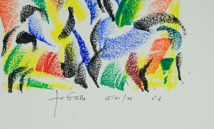 Françoise GALLE - Harmonie fuyante noire - Pastel signé