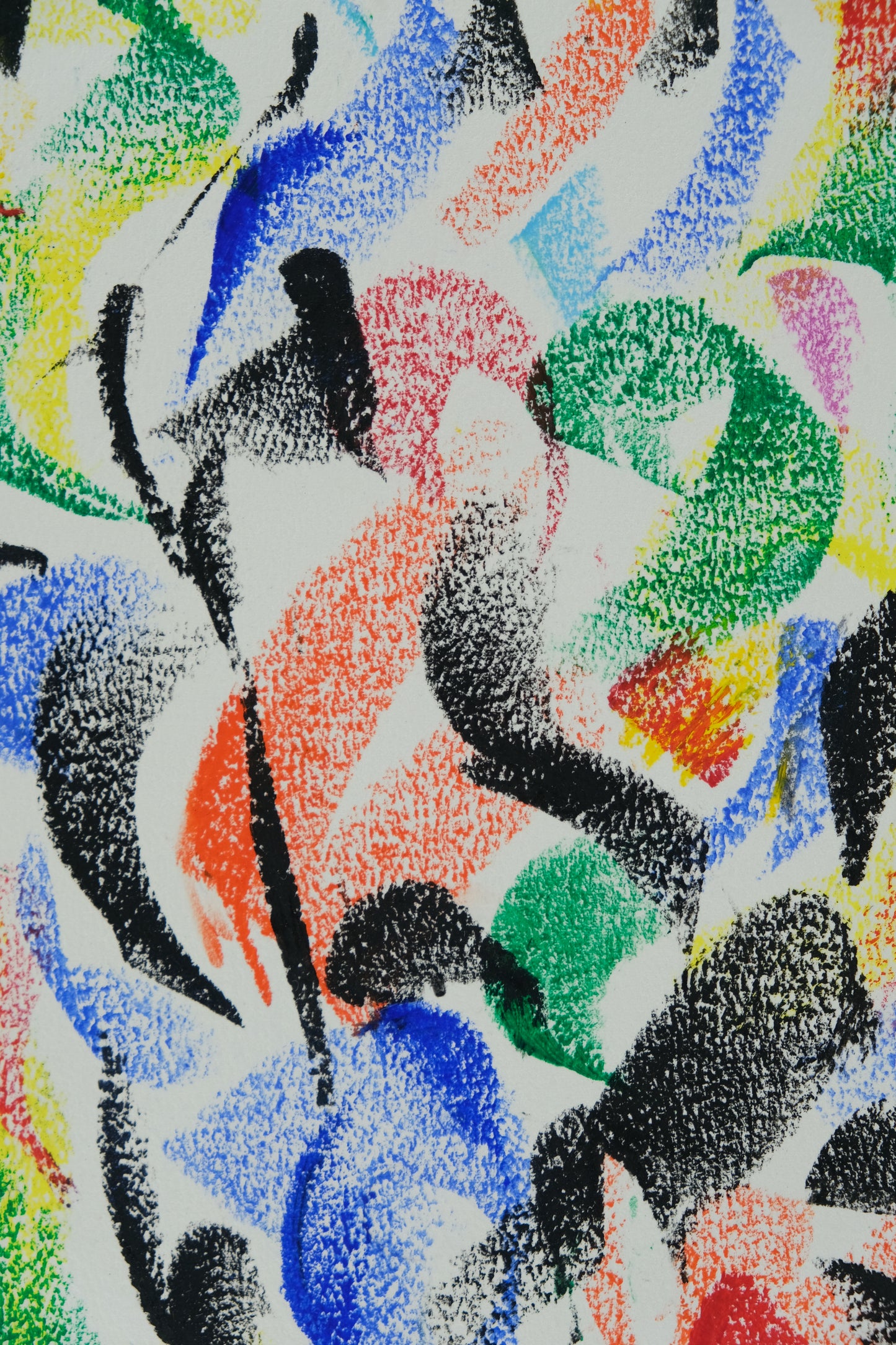 Françoise GALLE - Mère et son enfant abstrait - Pastel signé