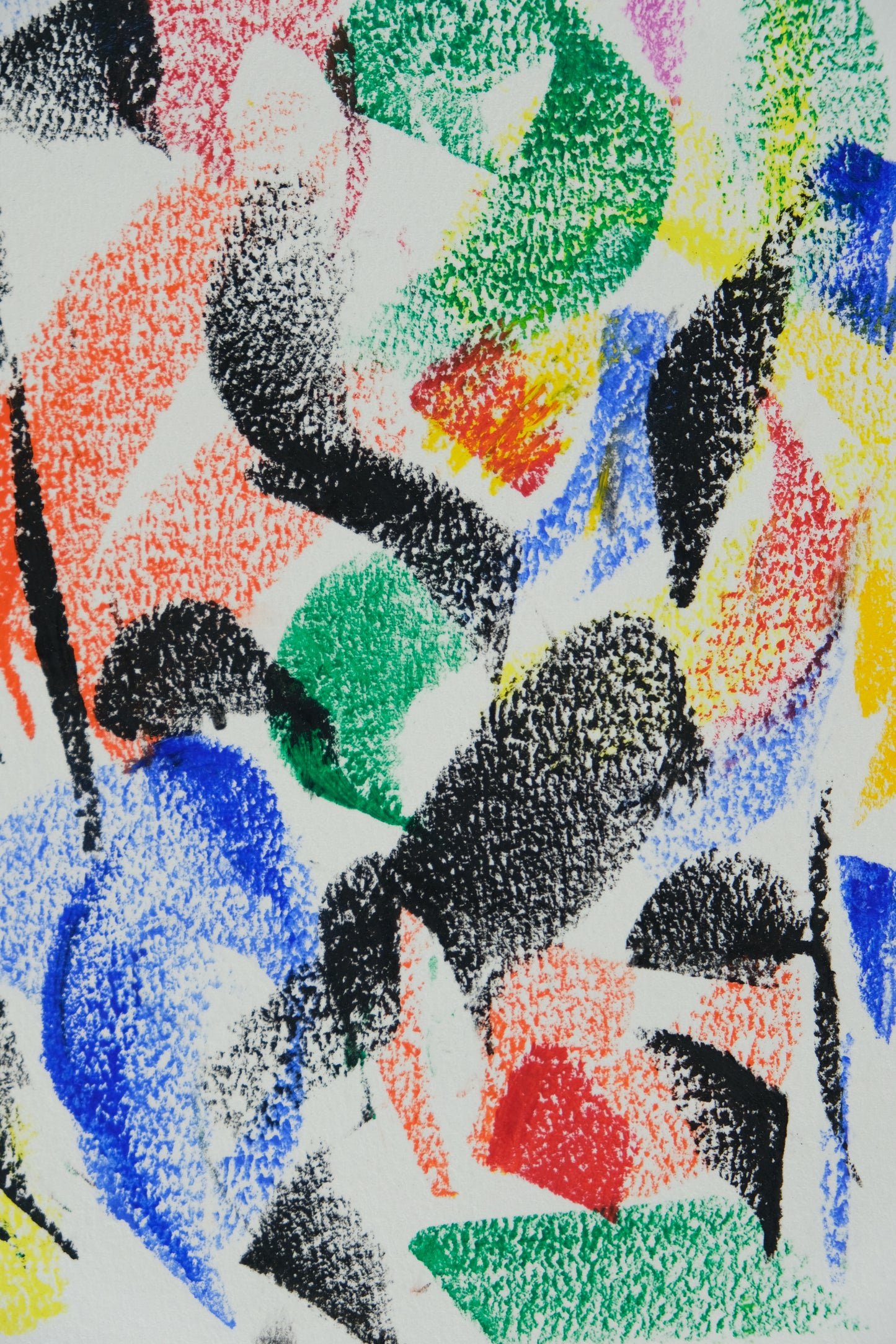 Françoise GALLE - Mère et son enfant abstrait - Pastel signé