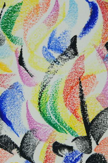 Françoise GALLE - Rose abstraite - Pastel signé