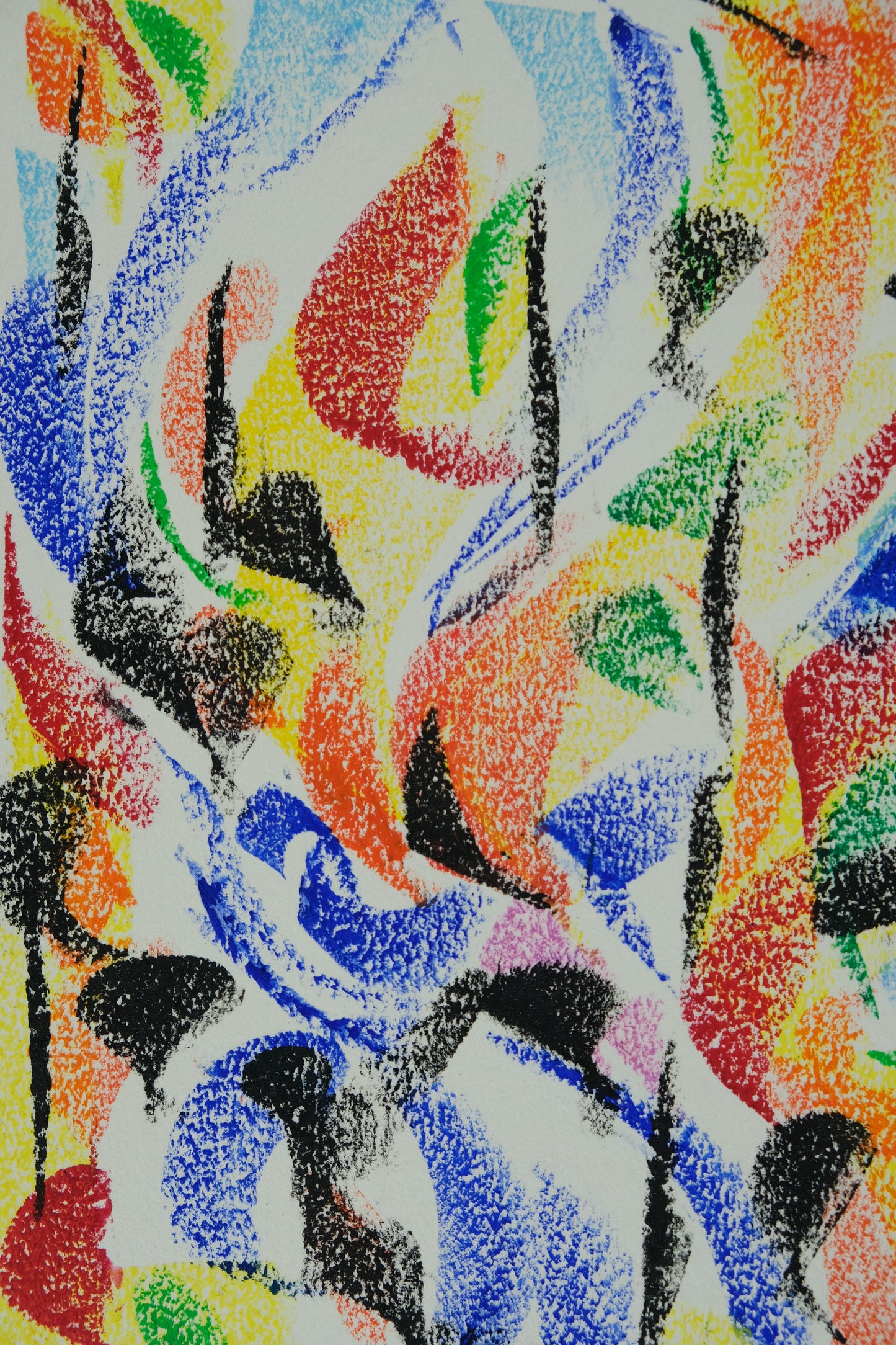 Françoise GALLE - Abstraction végétale - Pastel signé