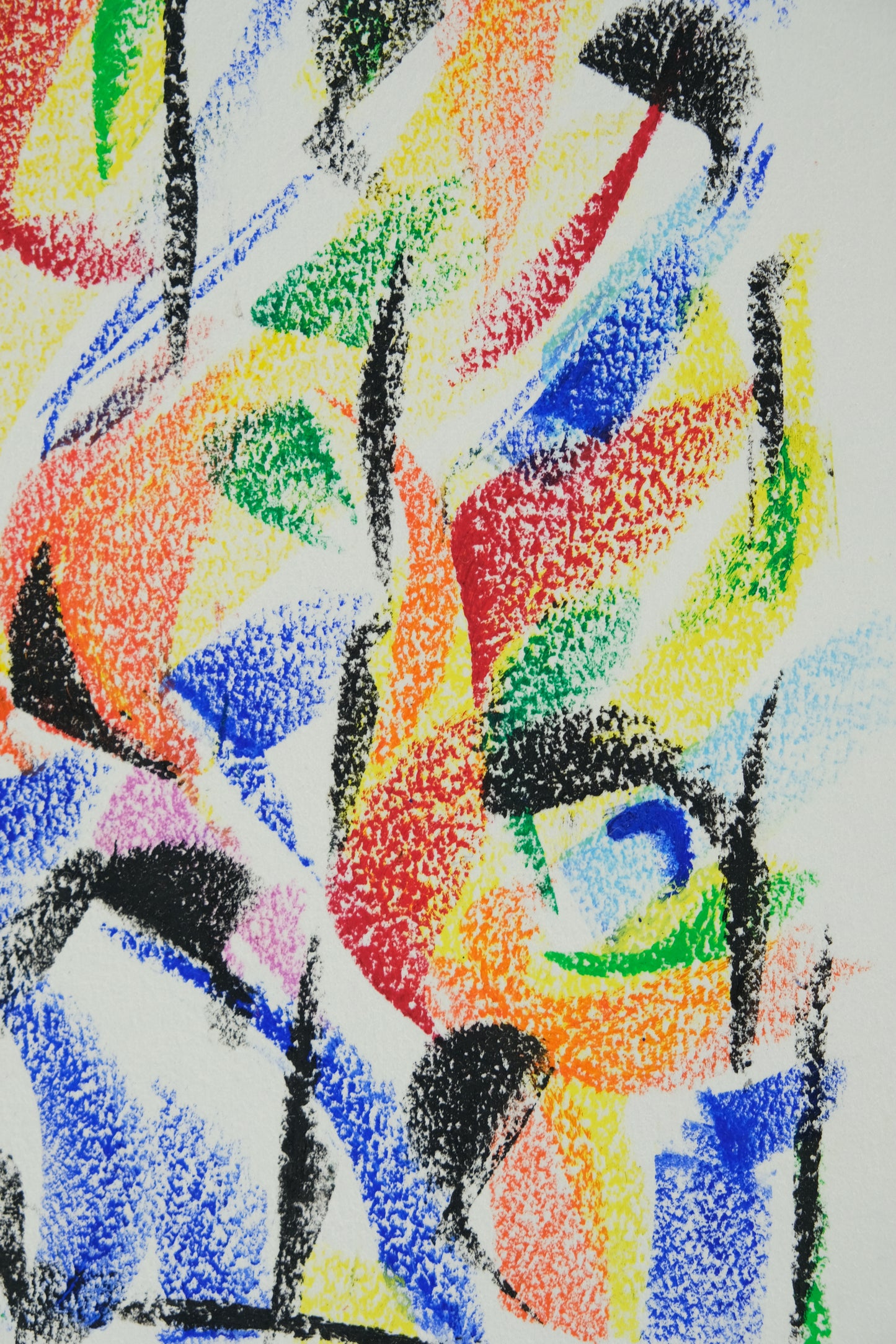 Françoise GALLE - Abstraction végétale - Pastel signé