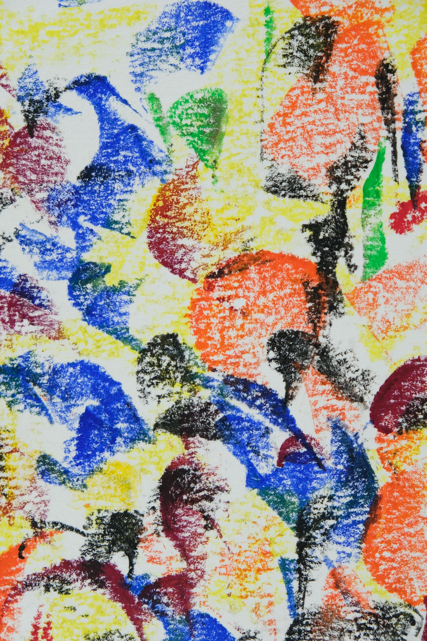 Françoise GALLE : Nuée d'oiseaux  - Pastel signé