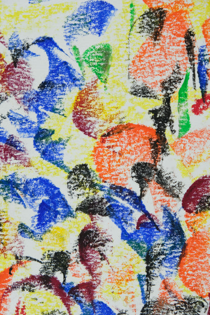 Françoise GALLE : Nuée d'oiseaux  - Pastel signé
