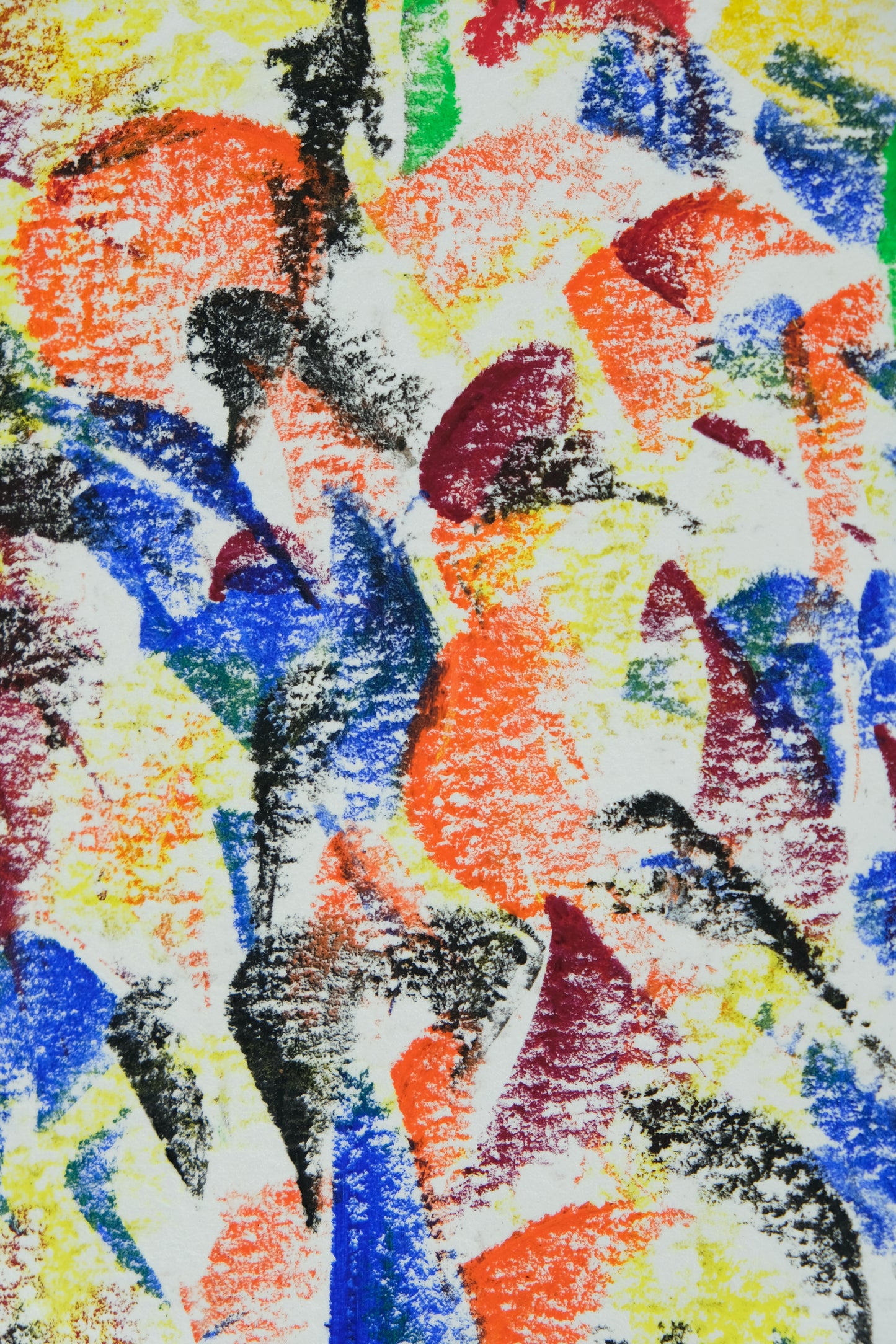 Françoise GALLE : Nuée d'oiseaux  - Pastel signé
