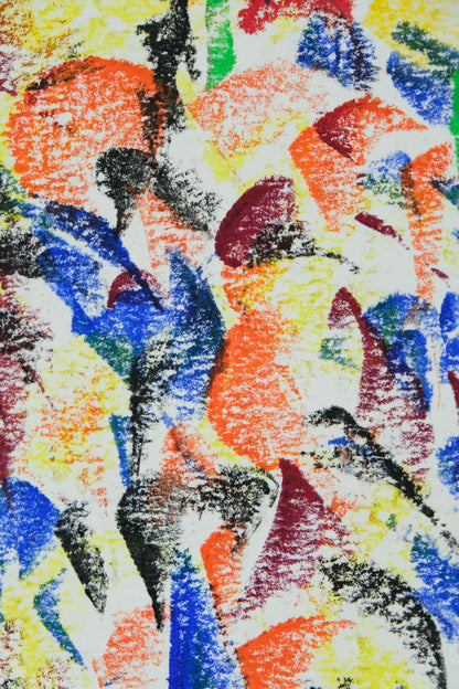 Françoise GALLE : Nuée d'oiseaux  - Pastel signé