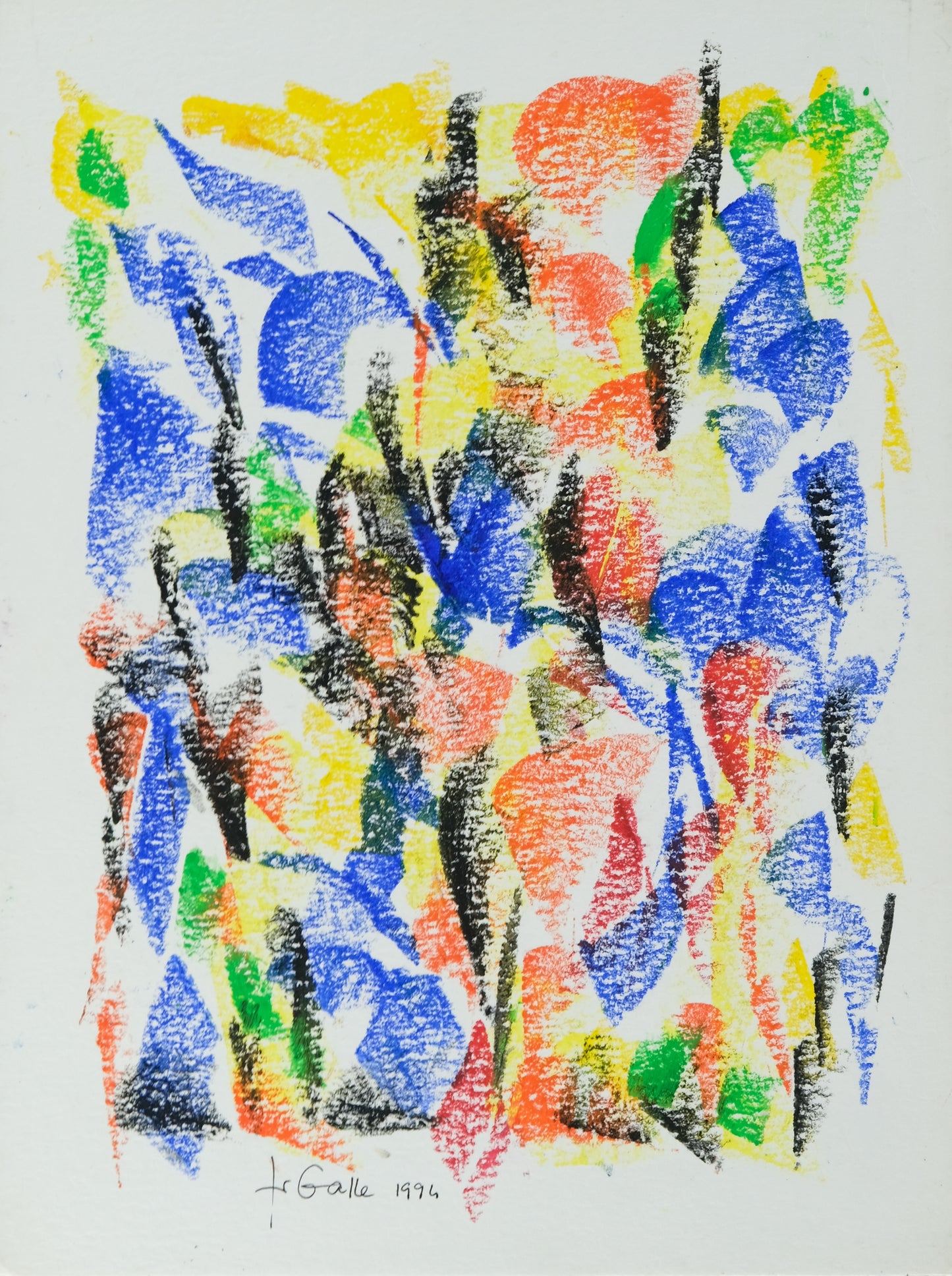 Françoise GALLE - Composition abstraite - Pastel signé