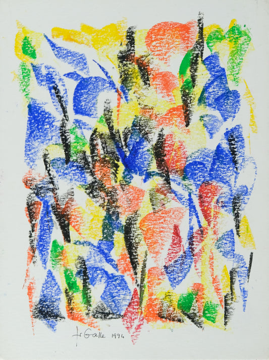 Françoise GALLE - Composition abstraite - Pastel signé