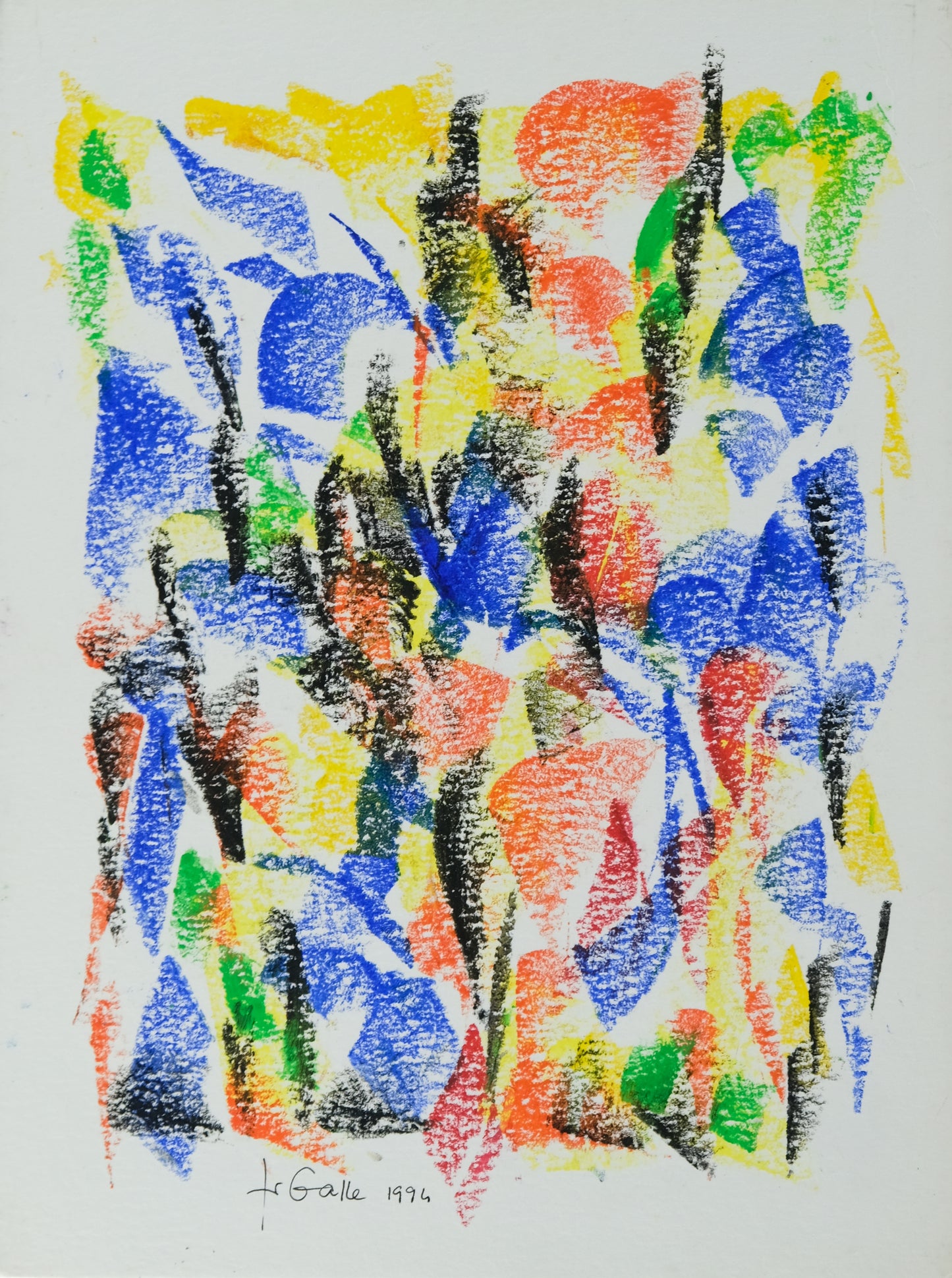 Françoise GALLE - Composition abstraite - Pastel signé