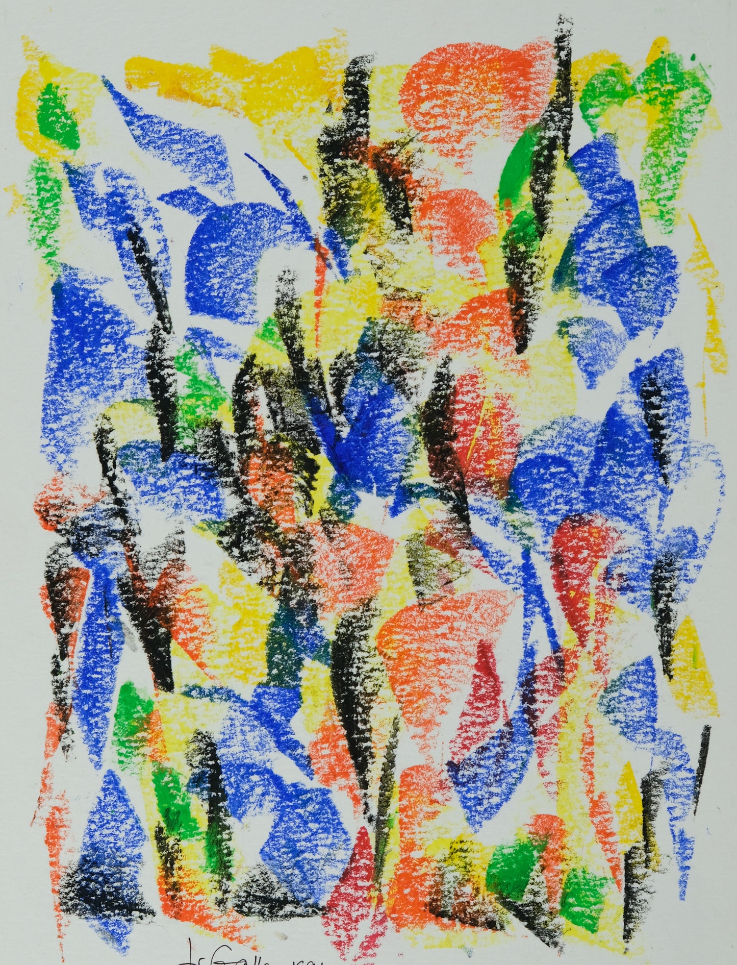 Françoise GALLE - Composition abstraite - Pastel signé