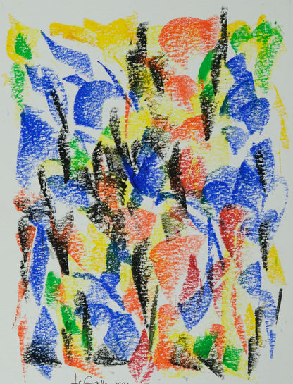 Françoise GALLE - Composition abstraite - Pastel signé