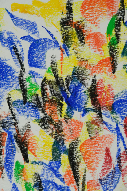 Françoise GALLE - Composition abstraite - Pastel signé