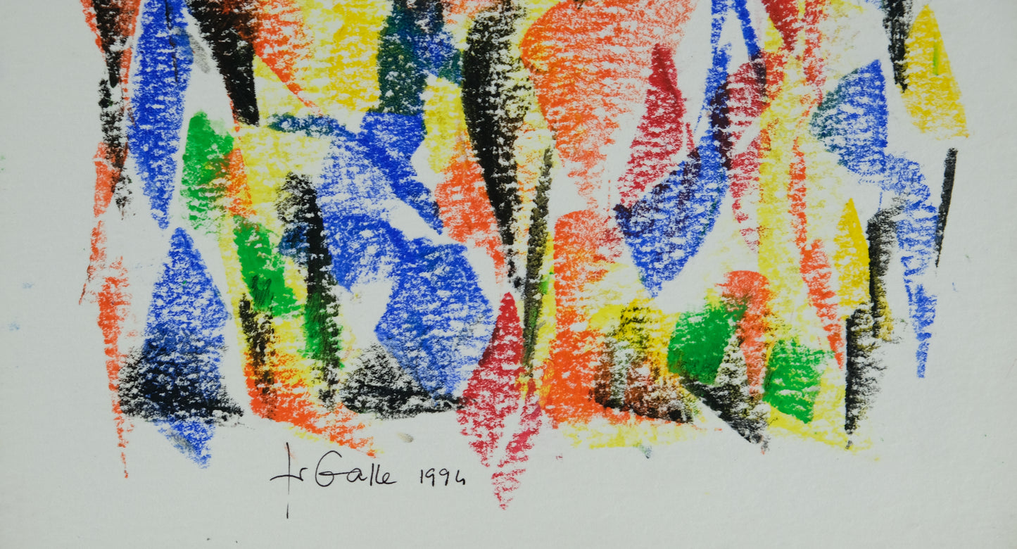 Françoise GALLE - Composition abstraite - Pastel signé