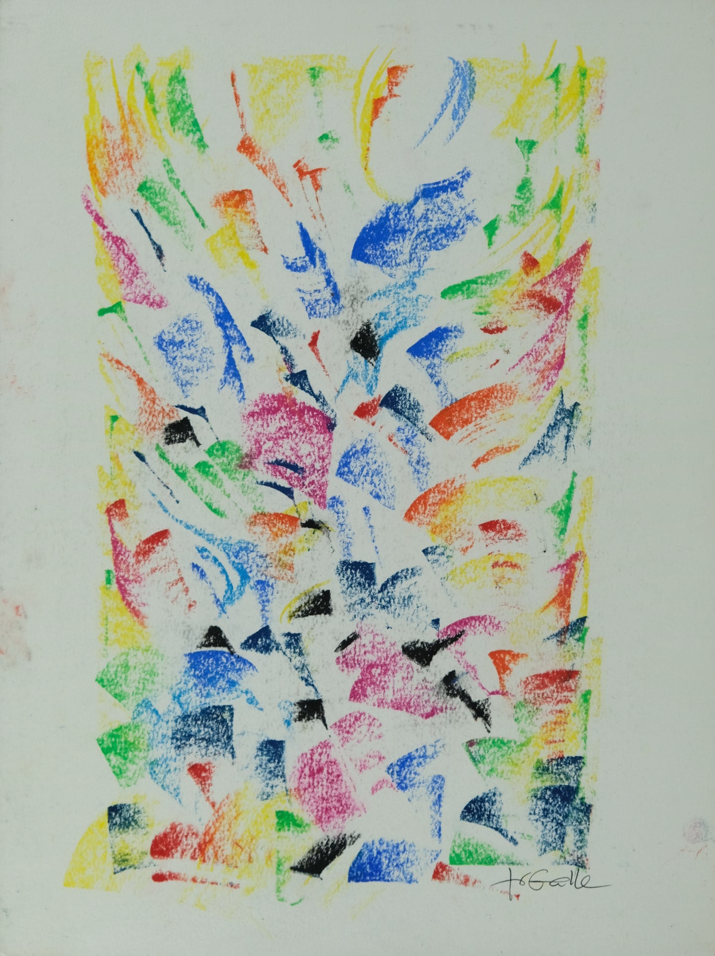 Françoise GALLE - Onde rose fugace - Pastel signé