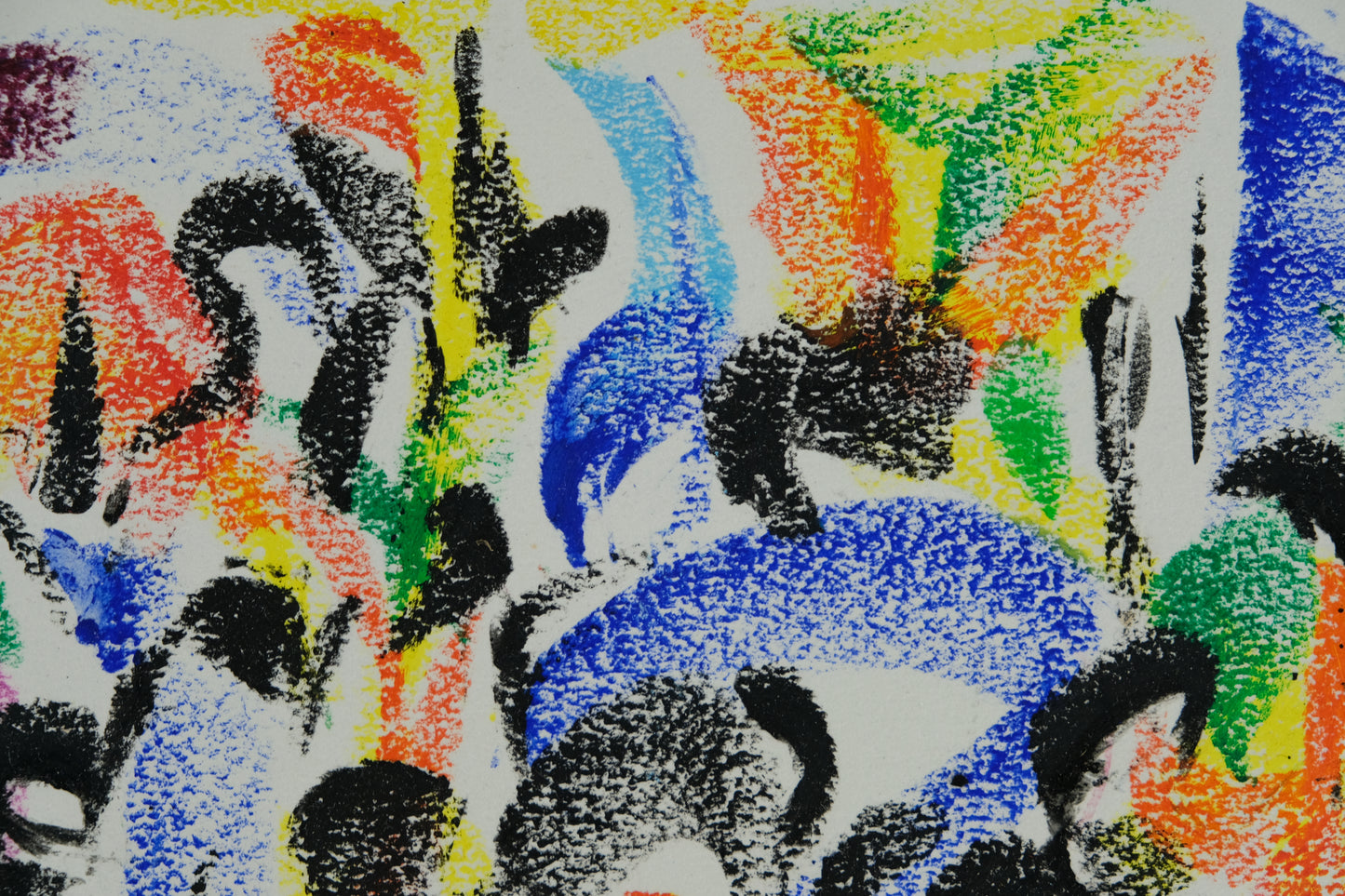 Françoise GALLE - Scène de genre abstraite - Pastel signé