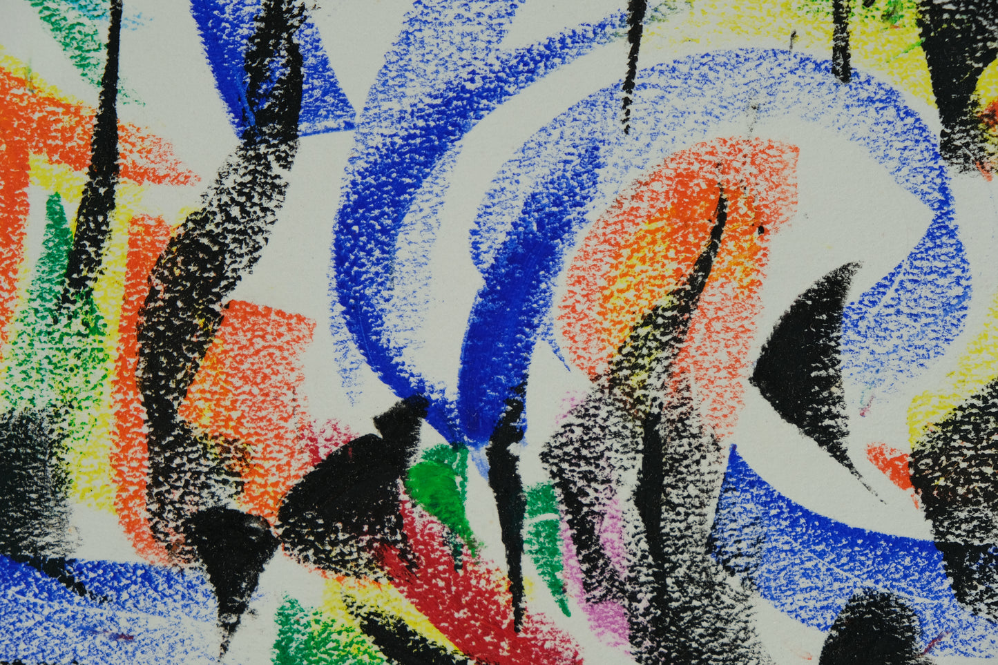 Françoise GALLE - Forêt abstraite de nuit - Pastel signé