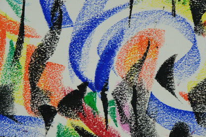 Françoise GALLE - Forêt abstraite de nuit - Pastel signé