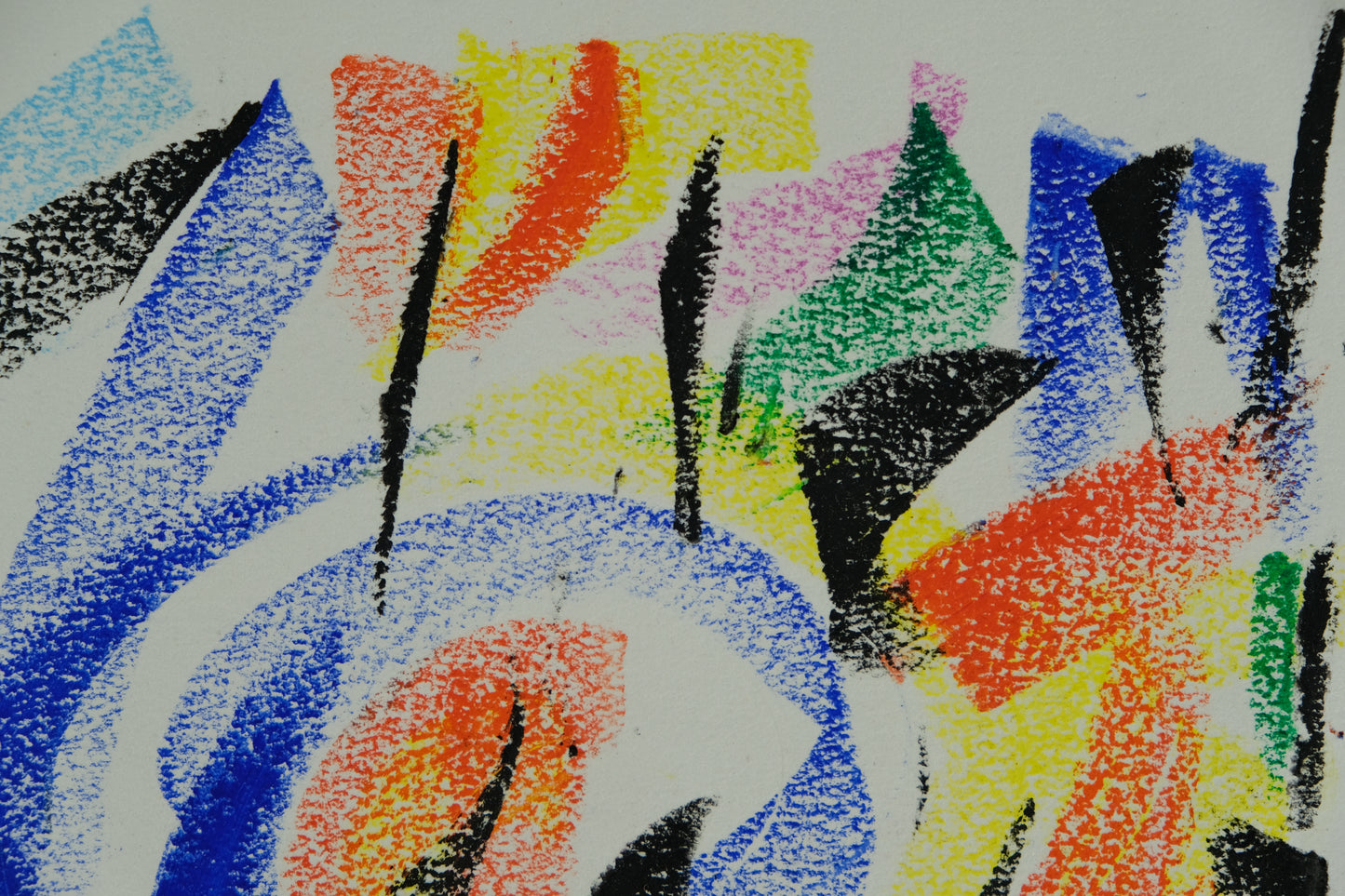 Françoise GALLE - Forêt abstraite de nuit - Pastel signé