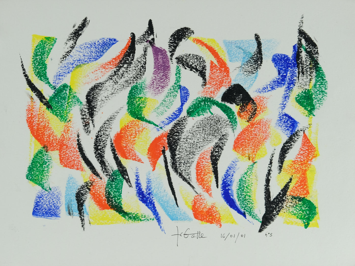 Françoise GALLE - La danse abstraite - Pastel signé