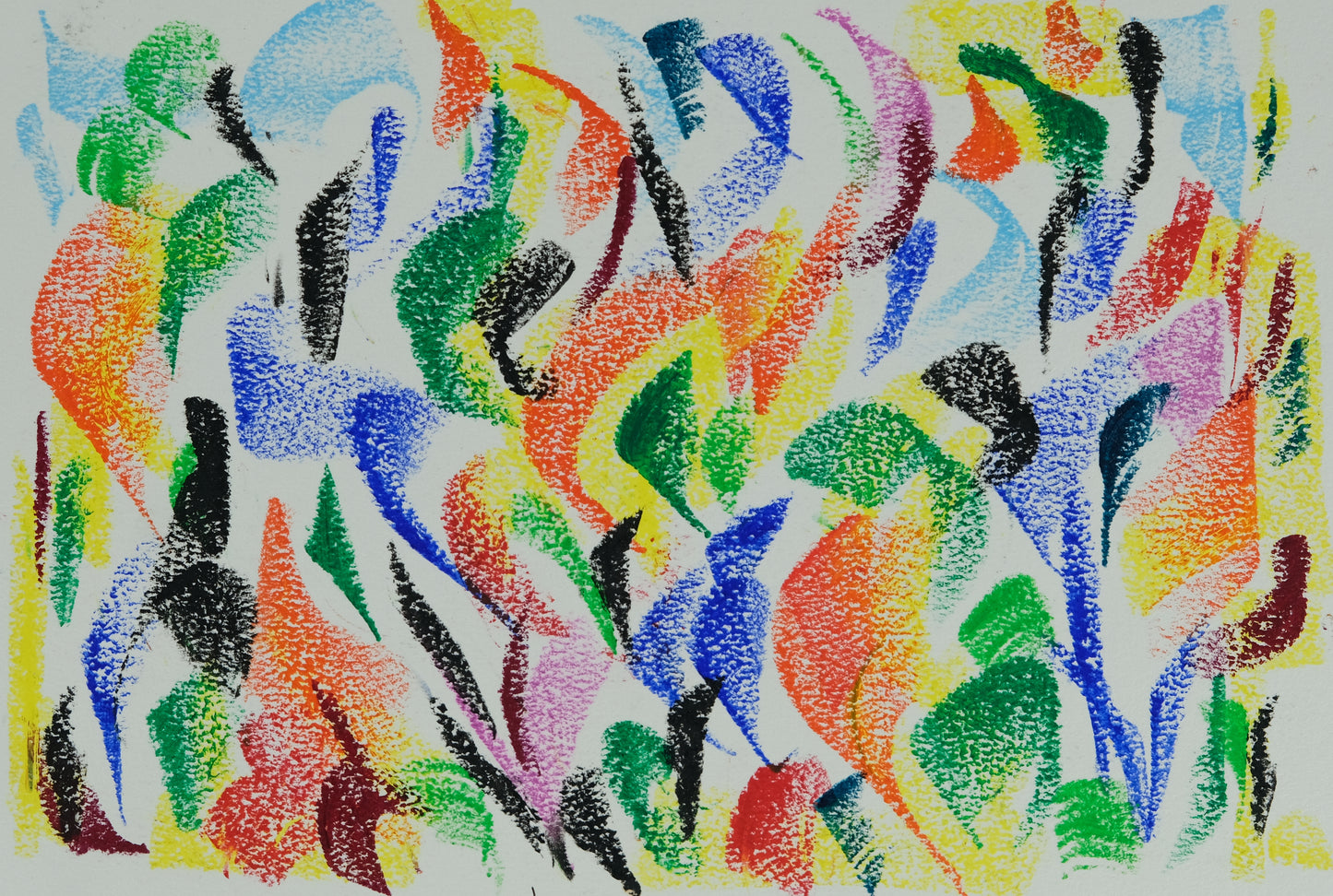 Françoise GALLE - Craie du vente abstrait - Pastel signé