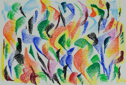 Françoise GALLE - Craie du vente abstrait - Pastel signé