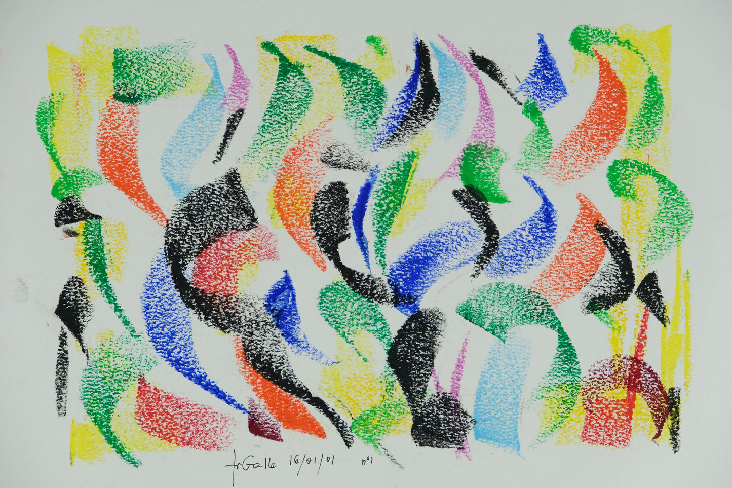 Françoise GALLE - Vibration colorée - Pastel signé