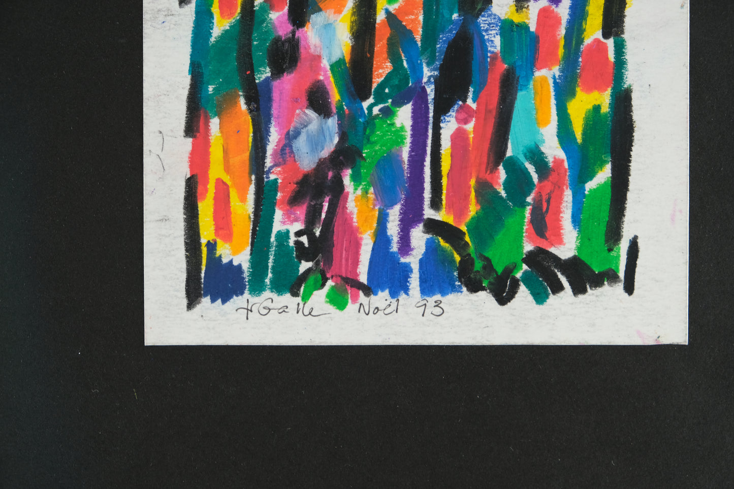 Françoise GALLE : Silhouettes abstraites - Pastel signé