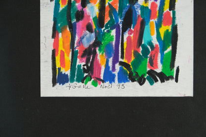 Françoise GALLE : Silhouettes abstraites - Pastel signé
