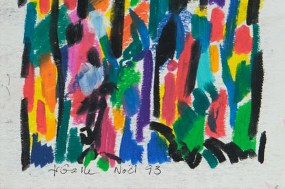 Françoise GALLE : Silhouettes abstraites - Pastel signé